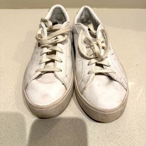 Adidas white and gold sneakers